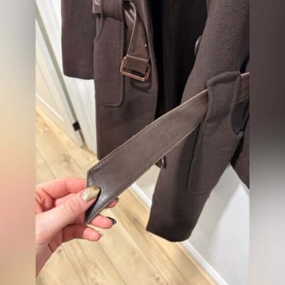 Mackage Women's Brown leather/wool/cashmere mix Coat - Picture 6 of 16